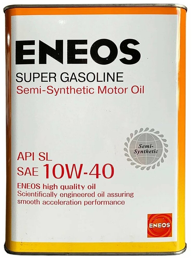 Полусинтетическое моторное масло ENEOS Super Gasoline SL 10W-40