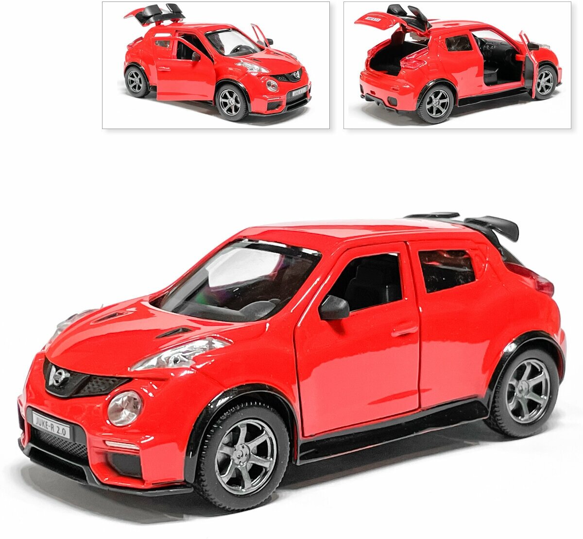 Машина Nissan Juke R 2.0, инерционная, красный, Технопарк, 12 см