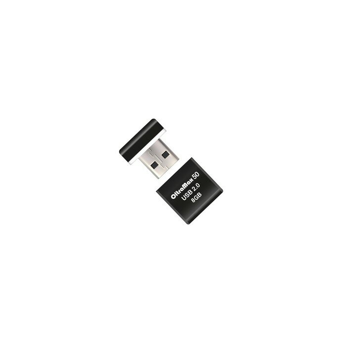 OltraMax Флешка OltraMax 50, 8 Гб, USB2.0, чт до 15 Мб/с, зап до 8 Мб/с, чёрная