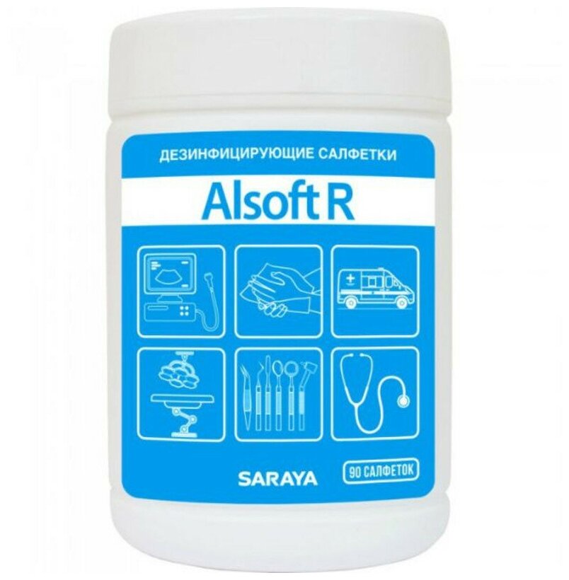 Дезинфицирующие салфетки Alsoft R (Алсофт Р) 90 штук