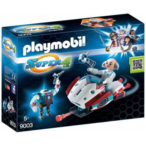 фото Набор с элементами конструктора playmobil super 4 9003 скайджет с доктором икс и роботом