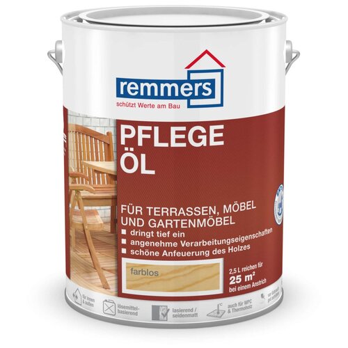 фото Масло remmers pflege-öl, бесцветный, 2.5 л