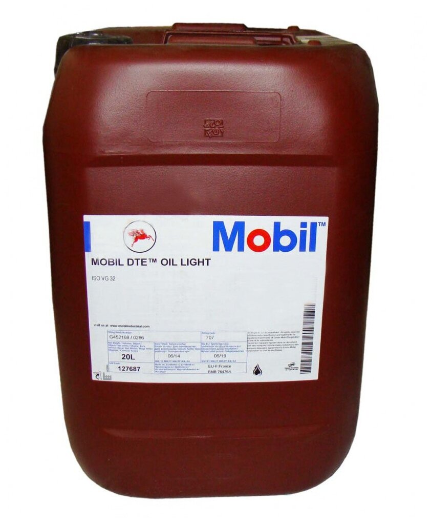 Масло Циркуляционное Mobil Dte Oil Light 20 Л 127687 Mobil арт. 127687