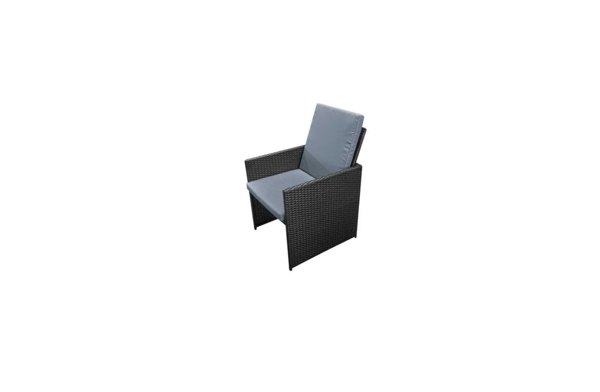 Кресло "Лофт" из искусственного ротанга с подушками 59х62х86см, серый - фотография № 1
