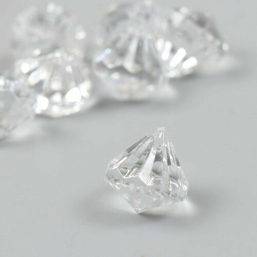 Бусины для творчества пластик Кристалл бриллиант набор 20 гр 1,8х1,8х1,9 см