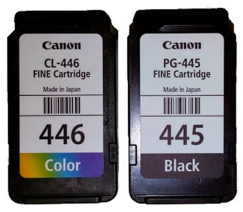 Комплект оригинальных картриджей Canon PG-445 (с черными пигментными чернилами), CL-446 (трехцветный)