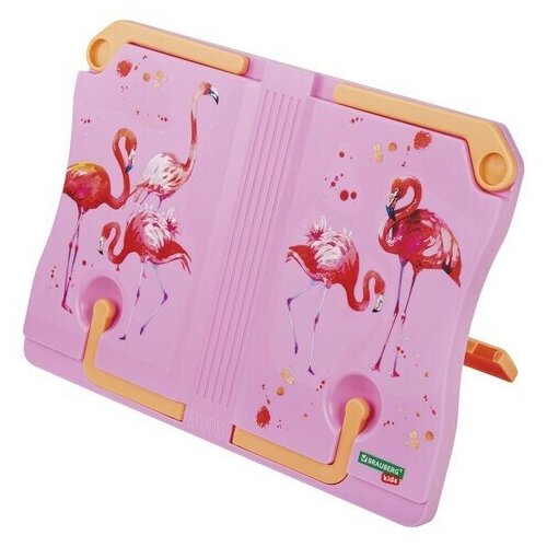 Подставка для книг и учебников BRAUBERG KIDS Flamingo, регулируемый наклон, ABS-пластик, 238061