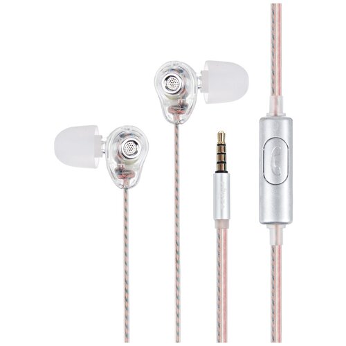 FORZA Наушники проводные внутриканальные гарнитура прозрачный корпус коробка картон 105900₽