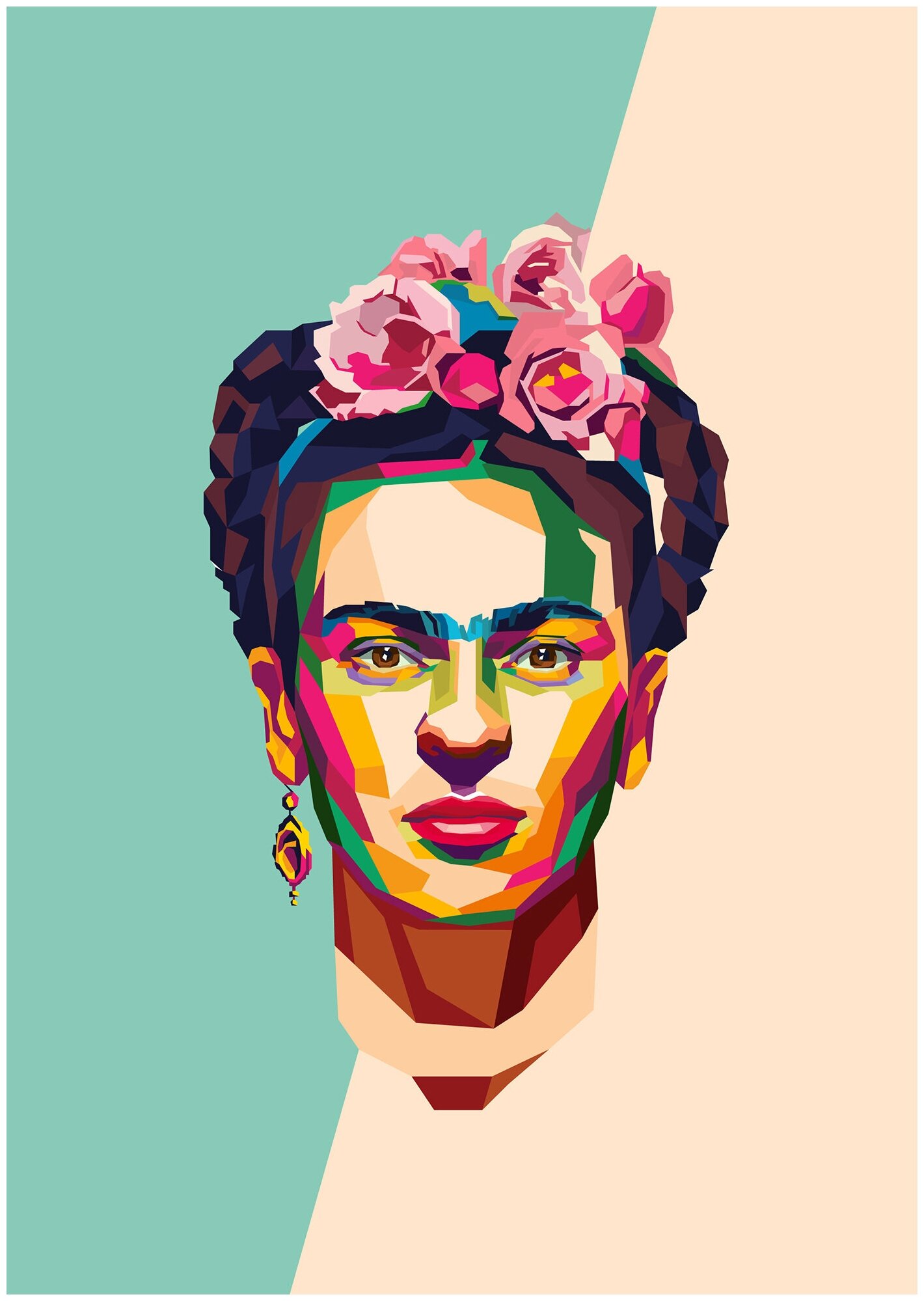 Постер плакат для интерьера "Мексиканская художница Фрида Кало (Frida Kahlo). Арт"/ Декор дома, офиса, кабинета A3 (297 x 420 мм)