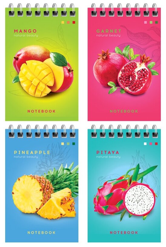 Блокнот ArtSpace А7, 40 листов, на гребне, "Colorful fruits" (Б7к40гр_24244)