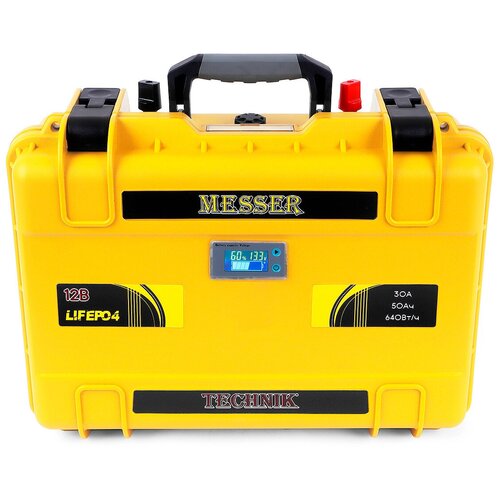 Аккумулятор литий-железо-фосфатный TM в защитном кейсе 12В 50Ач 30А с авторозеткой USB клеммами М8 вольтметром разъемом XT60 и ЗУ 15А 4025100₽