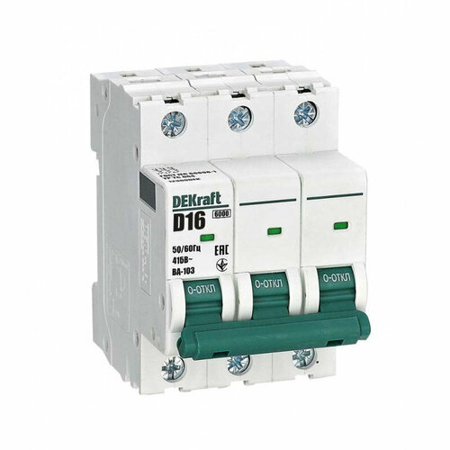 Выключатель автоматический модульный 3п D 16А 6кА ВА-103 SchE, SCHNEIDER ELECTRIC 12369DEK (1 шт.)