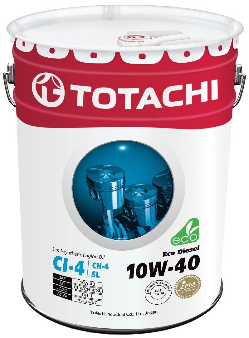 TOTACHI 11220 10W-40 Eco Diesel CI-4/SL 20л (полусинт. мотор. масло)