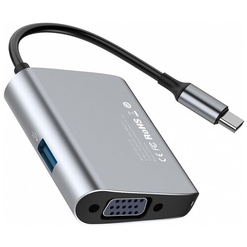 USB-концентратор Baseus Enjoyment series USB-C - VGA/USB (CATSX-E0G), разъемов: 1, space gray