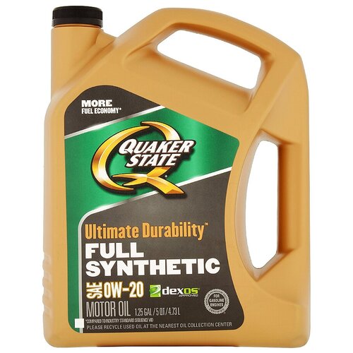 Синтетическое моторное масло Quaker State Ultimate Durability 0W-20 Full Synthetic, 4.73 л