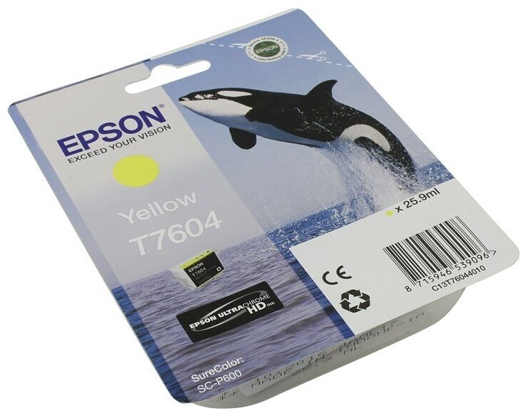 Картридж EPSON C13T76044010 для Epson T760 SC-P600 желтый (стартовый , чип в комплекте )