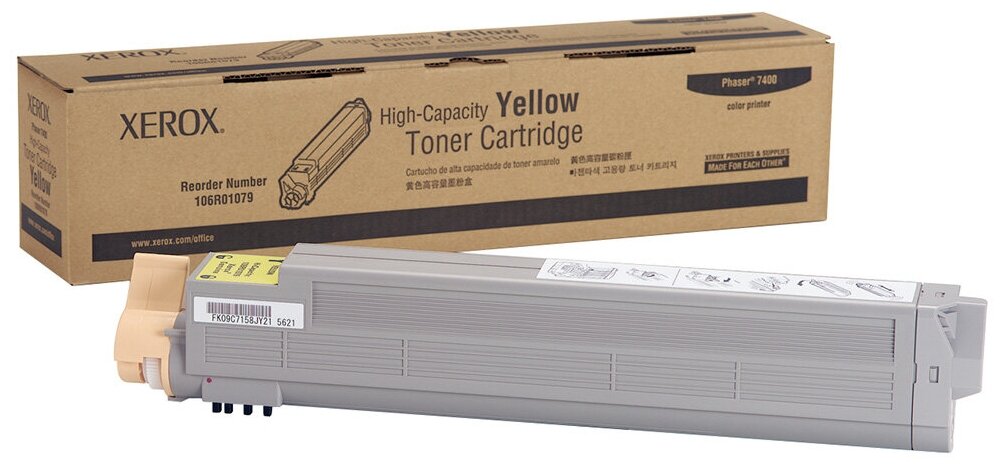 Xerox Тонер-картридж оригинальный Xerox 106R01079 желтый повышенной емкости 15K