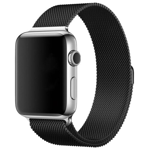 Браслет W.O.L.T. для Apple Watch Series 1-8, SE, Ultra, 42/44/45/49 mm 25 см стальной (черный)