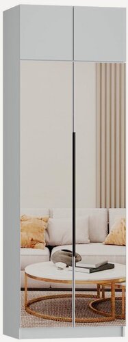 Изображение товара Шкаф для одежды, распашной Эрик 2, Легкомаркет, 80х52х220, цвет белый, белье/платье, с зеркалом