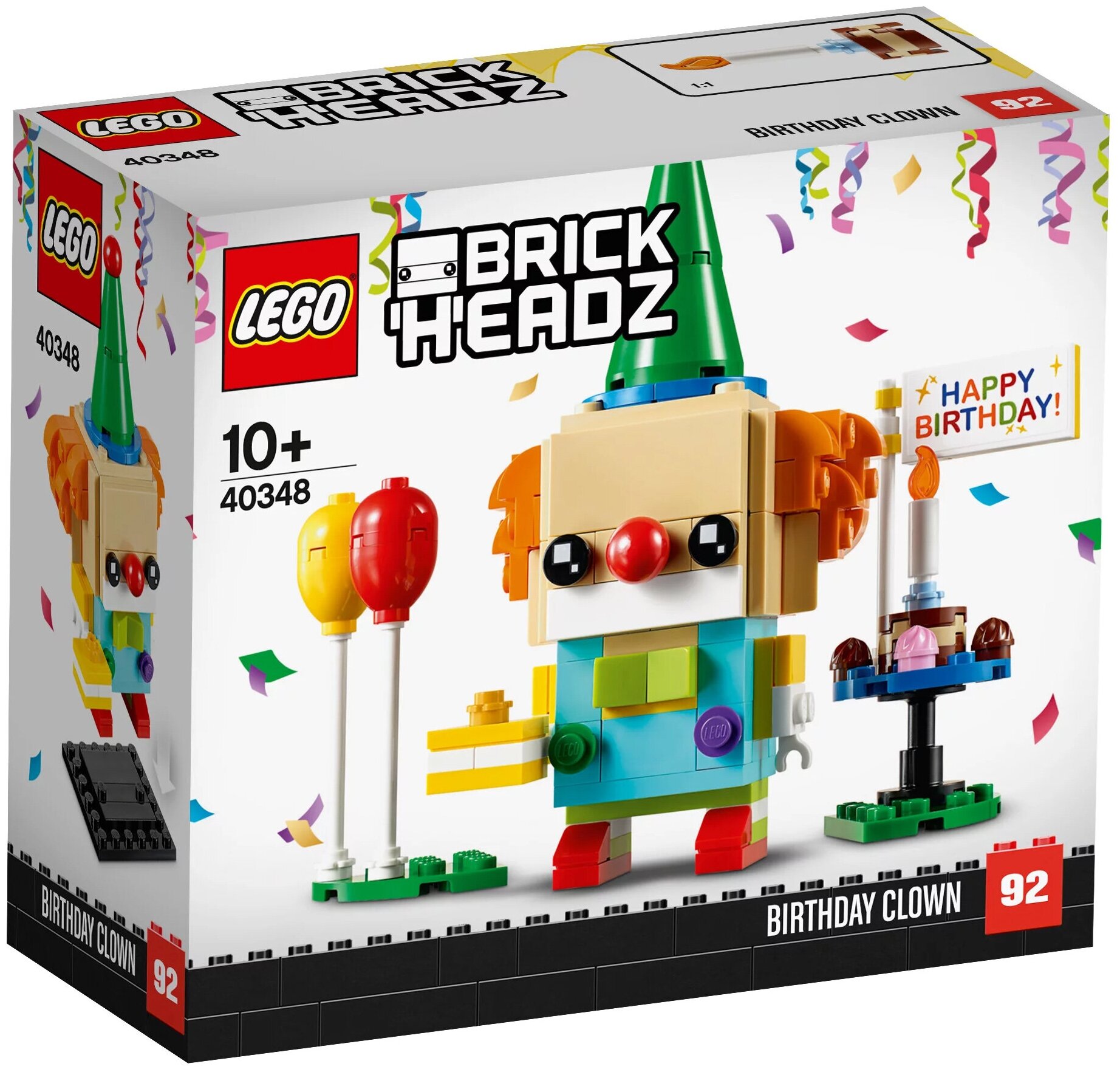 Конструктор LEGO BrickHeadz 40348 Клоун на день рождения, 150 дет.