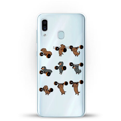 фото Силиконовый чехол спортивные таксы на samsung galaxy a20 andy & paul