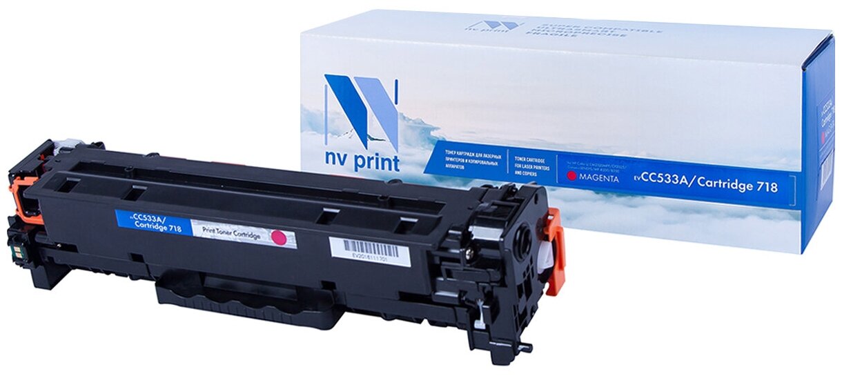 Картридж NV Print CC533A/718 Magenta для HP и Canon, 2800 стр, пурпурный