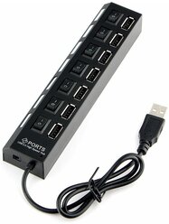 USB-концентратор Gembird UHB-U2P7-02, разъемов: 7, черный