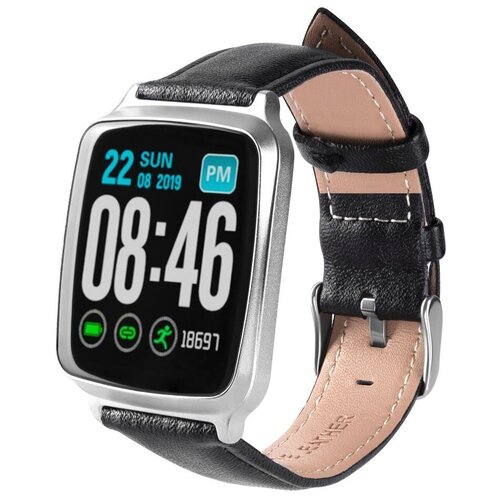 Часы GSMIN WP10 с измерением давления и пульса Черный натуральная кожа 650000₽