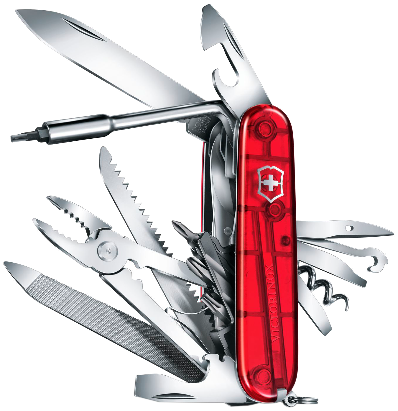 Нож перочинный Victorinox CyberTool L (1.7775.T) 91мм 39функций красный полупрозначный карт.коробка - фото №6