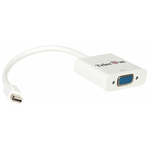 Переходник/адаптер Telecom Mini DisplayPort - VGA (TA6070), 0.2 м, белый переходник адаптер telecom mini displayport dvi ta665 1 8 м