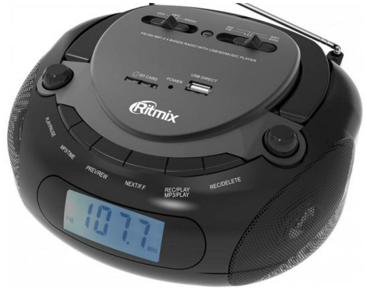 Аудиомагнитола Ritmix RBB-030BT, черный