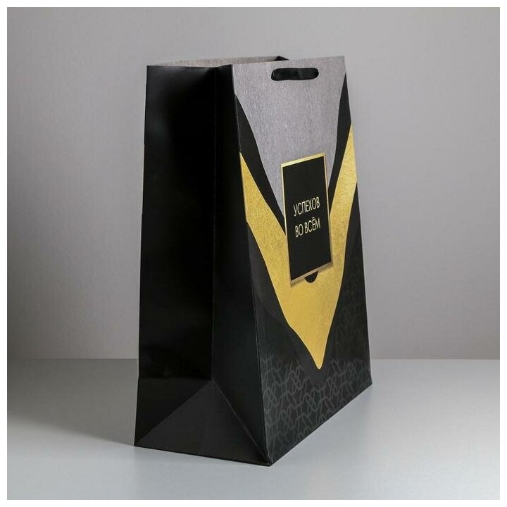 Пакет подарочный ламинированный «Успехов во всем», 49 × 40 × 19 см