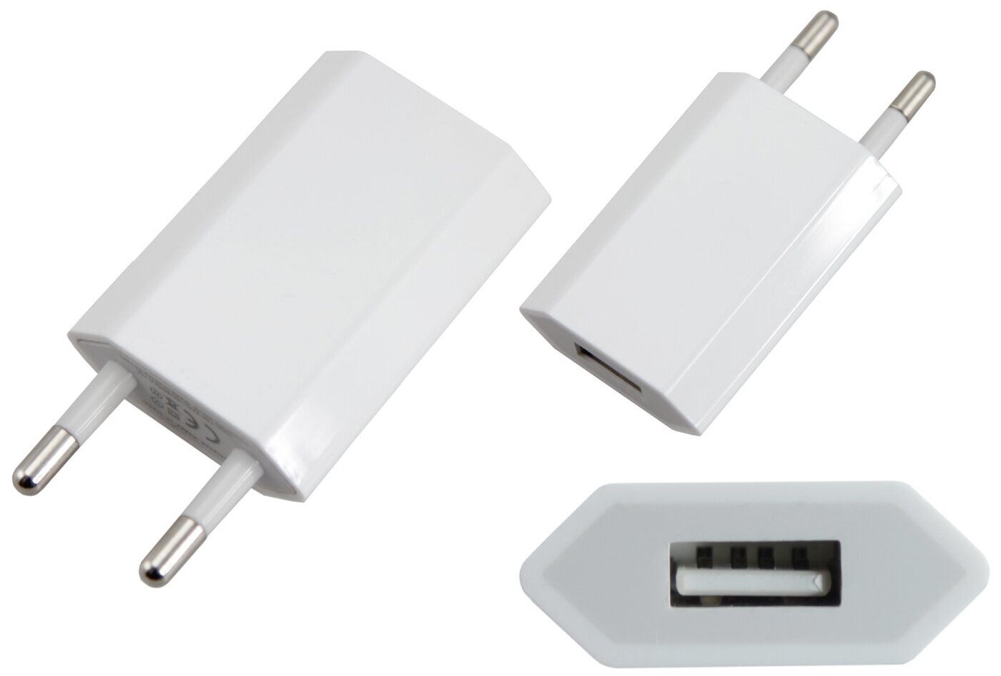 Сетевое зарядное устройство iPhone/iPod USB белое СЗУ 5V, 1000 mA REXANT