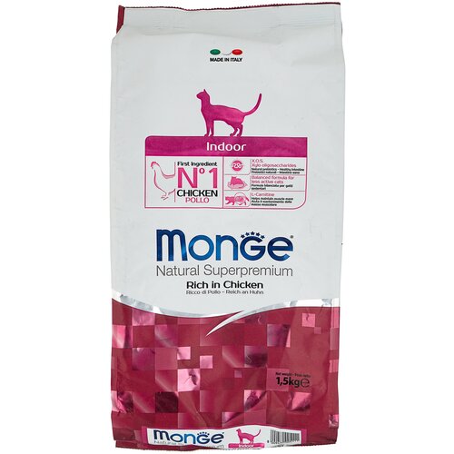 Сухой корм для домашних кошек Monge Cat Indoor, 10 кг