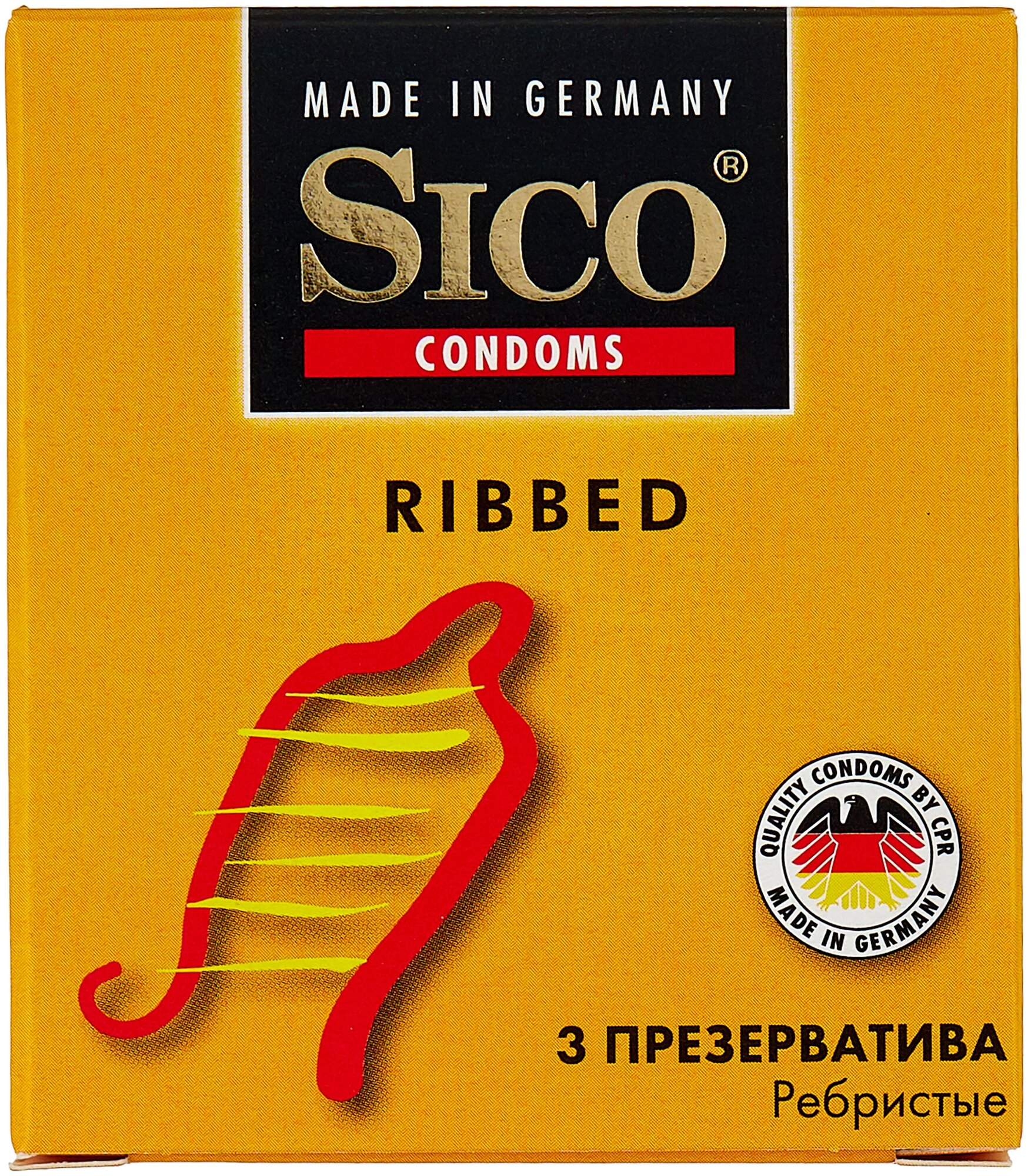 SICO Презервативы Ribbed, ребристые, 3 шт