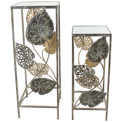 фото Подставки с зеркальной столешницей, набор из 2 штук 35x33x90, 30x28x70см glasar