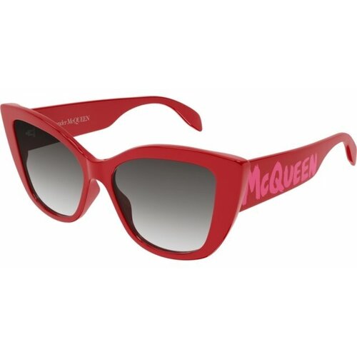фото Солнцезащитные очки alexander mcqueen, кошачий глаз, оправа: пластик, с защитой от уф, для женщин, красный