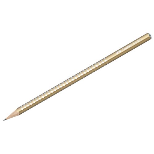 карандаш чернографитный faber castell jumbo grip b трехгранный утолщенный заточенный Faber-Castell Карандаш чернографитный Sparkle B, 12 шт. золотой 12 шт.