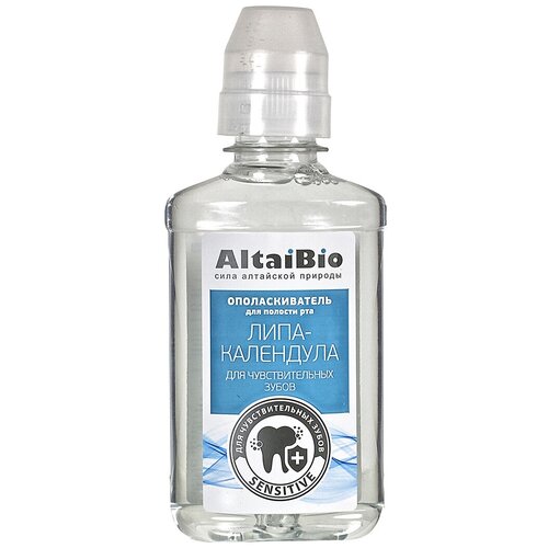 AltaiBio Ополаскиватель для полости рта для чувствительных зубов Липа-Календула, 400 мл