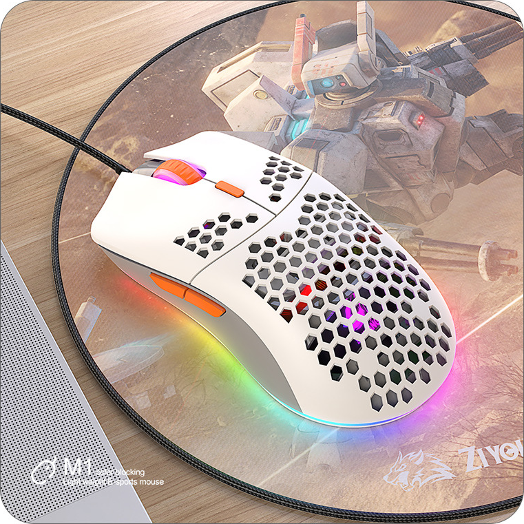 Мышь компьютерная игровая Wolf M1 с RGB подсветкой 6400 DPI мышка проводная для компьютера ноутбука gaming game mouse mice mouse