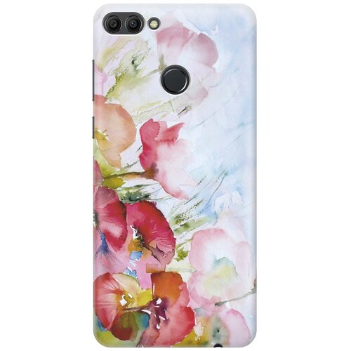 фото Gosso ультратонкий силиконовый чехол-накладка для huawei y9 (2018) с принтом "акварельные цветы"