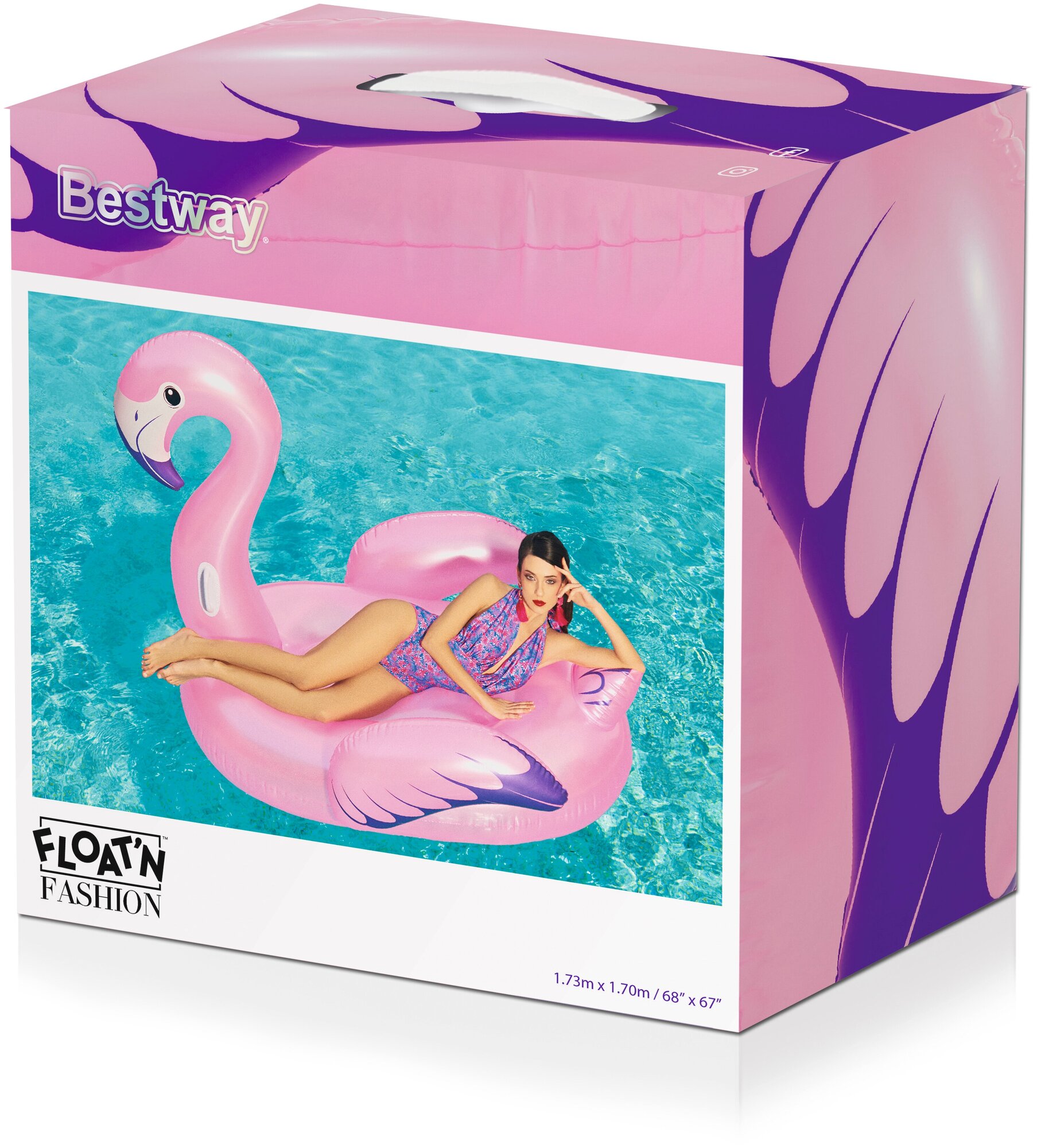 надувной фламинго для катания верхом, для взрослых, 173х170см, bestway 41119 - фото №2