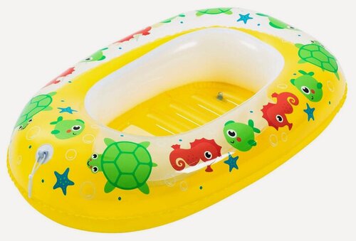 Изображение товара Детская надувная лодка Морской мир желтая, 102х69 см, от 3 до 6 лет, BestWay