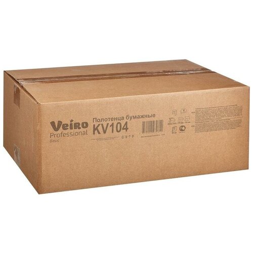 Купить Полотенца бумажные Veiro Professional Basic KV104 белые однослойные, 20 уп. по 250 лист.