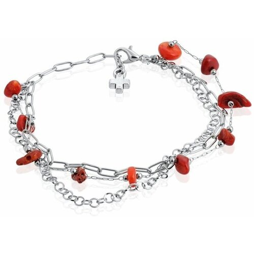 фото Браслет koshika, коралл, 1 шт., размер 16 см, размер one size, красный