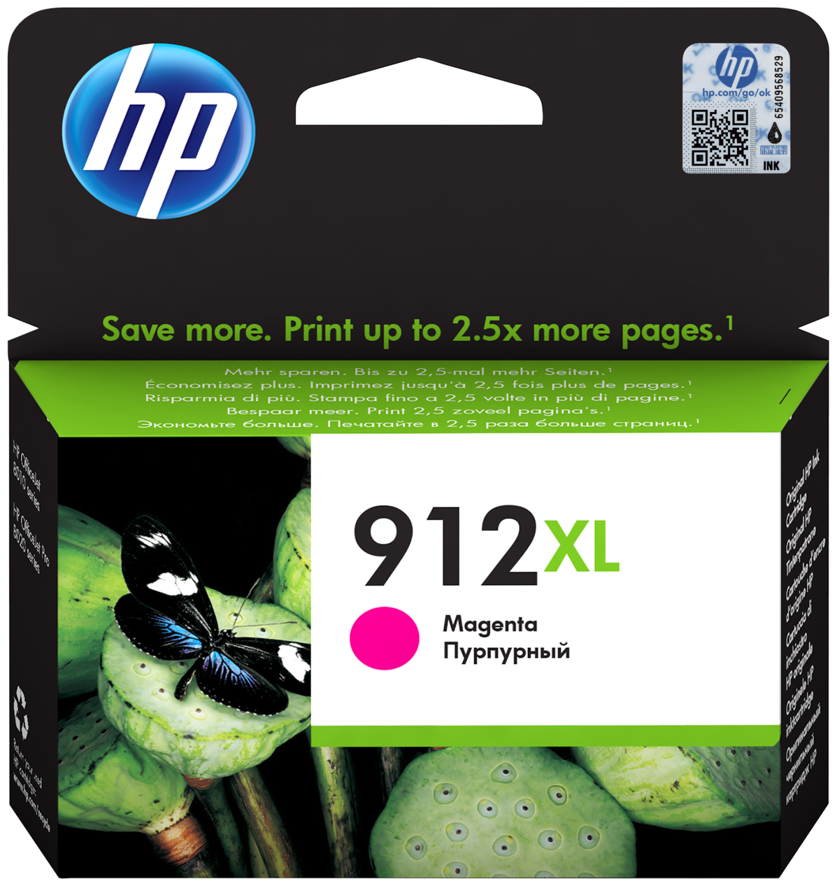 Картридж струйный HP 912XL 3YL82AE пурпурный (825стр.) для HP OfficeJet 801x/802x