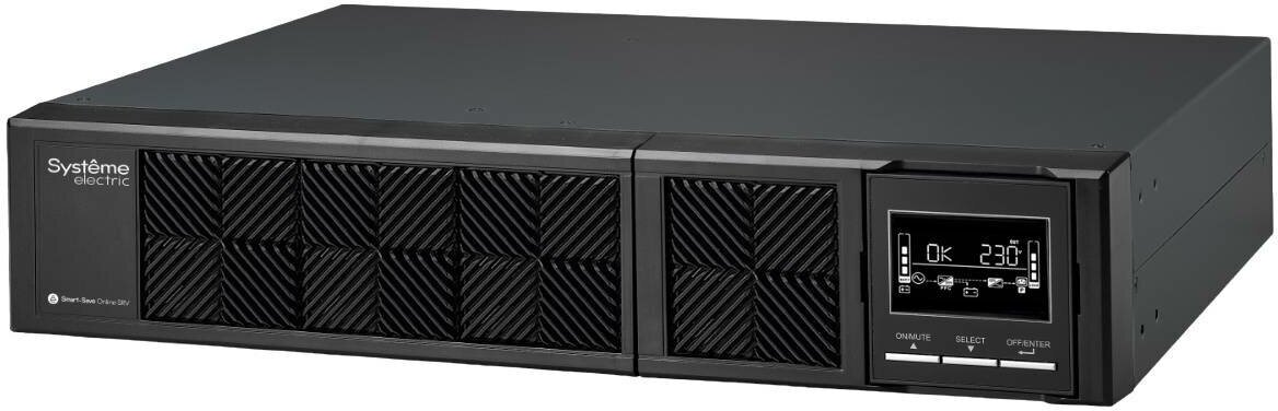 Источник бесперебойного питания Systeme Electriс Smart-Save Online SRV, 3000VA/2700W, On-Line, Rack 2U(Tower convertible), LCD, Out: 6xC13+1xC19, SNMP Intelligent Slot, USB, RS-232 (SRVSE3KRTI) Systeme Electric - фото №1