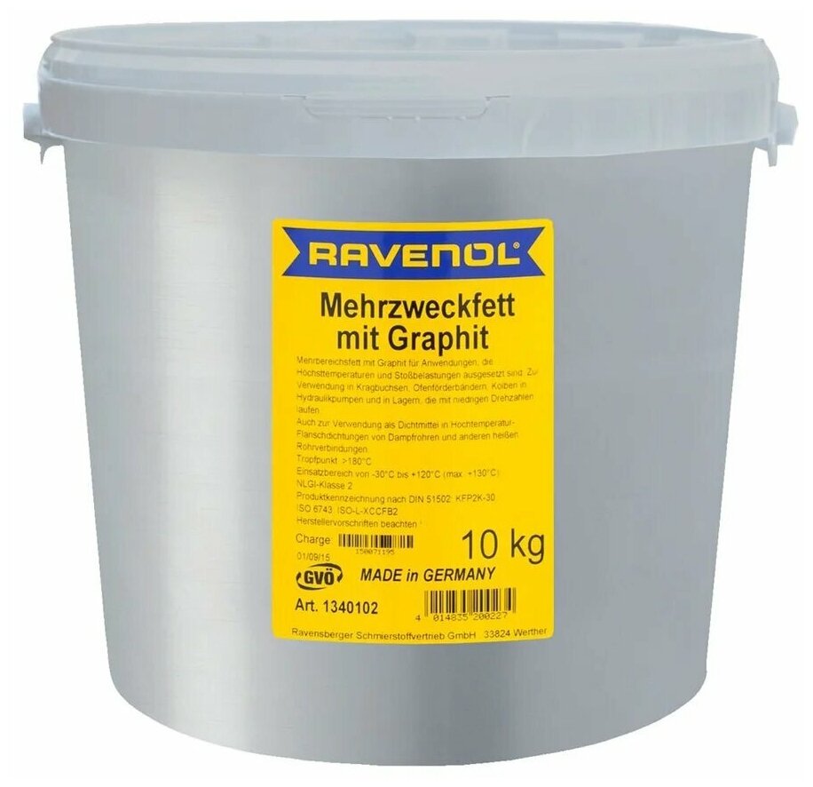 Смазка с графитом RAVENOL Mehrzweckfett m. Graphit (10кг)