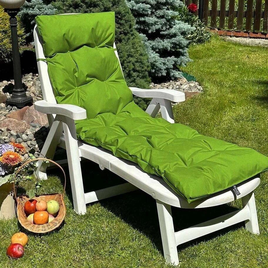 Матрас для садовых качелей PASIONARIA, универсальное сиденье для шезлонга,42х148 см, зеленый - фотография № 2