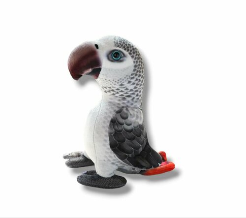 Мягкая игрушка реалистичный Попугай Ара 20 см серая грудка
